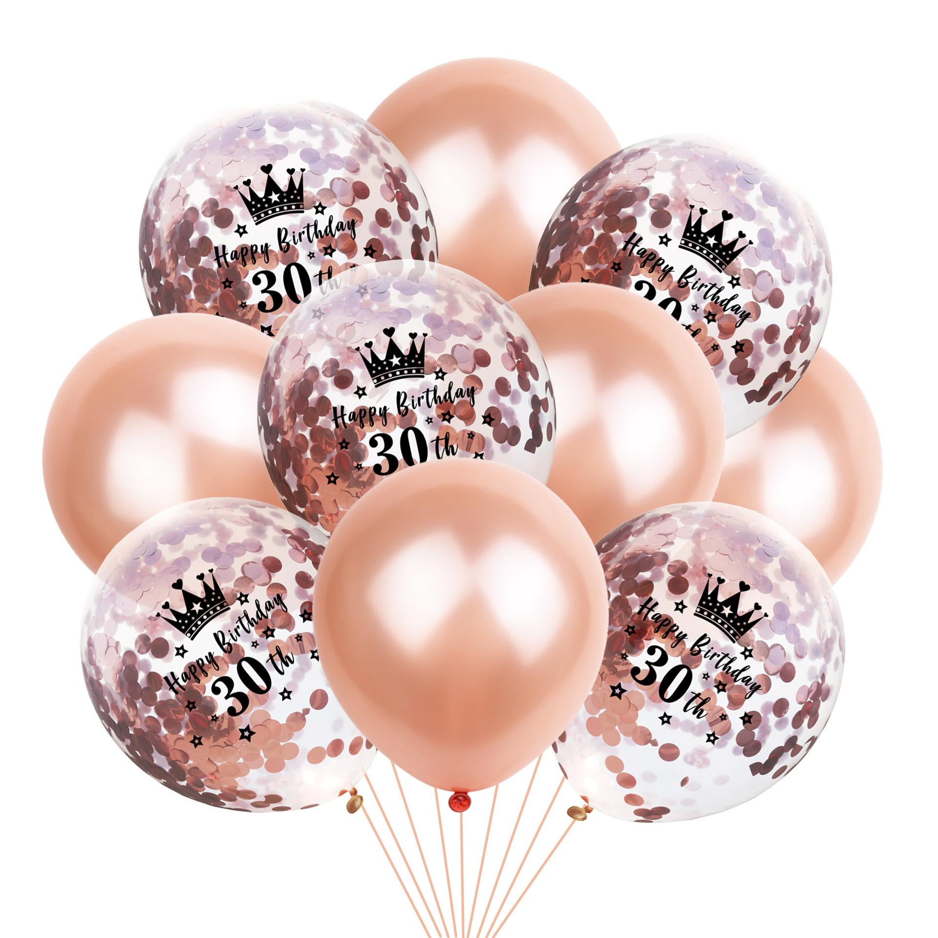皇冠30气球+玫瑰金气球