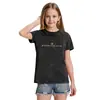 Camiseta Casual de Manga Corta para Niña Estilo Vintage Lavado Desgastado con Estampado de Letras, Moda Trendy Algodón Puro Camiseta a Juego Padre-Hijo