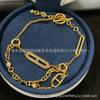 Pulseira Nariz de Porco Novo Estilo Aijia Borla Design de Camada Dupla Totalmente Cravejada com Diamantes Pulseira de Casal Versátil da Moda Ouro Rosa