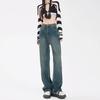Jeans de Mujer Estilo Vintage Hong Kong Primavera 2026 Nuevos de Cintura Alta Adelgazantes y que Realzan la Altura de Pierna Ancha Rectos para Figuras Pequeñas