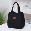 Nueva bolsa de almuerzo minimalista de gran capacidad para llevar comidas al trabajo; bolsa para lonchera aislada con papel de aluminio, bolsa de mano, bolso pequeño