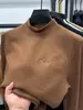 Camisa Base Derong com Fundo Escovado Masculina Gola Alta Meia Inverno Grossa Quente Veludo Dupla Face Moletom Camiseta Interna Masculina de Manga Longa