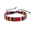 Pulsera Dopamina Multicolor Estilo Étnico Original Pulsera de Tela Tejida a Mano Pulsera de Algodón y Lino Accesorios para Ropa