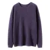 Suéter Pulôver de Gola Redonda 100% Caxemira Novo para Outono e Inverno Feminino Slim Fit Camada Base Tricô Simples Versátil Top