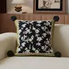 Almofada Decorativa Vintage de Alta Qualidade Estilo Francês, Almofada Decorativa Verde com Atmosfera Retrô para Sala de Estar, Capa de Almofada de Luxo Leve para Cama