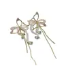 Pendientes Largos de Borla con Cuentas de Mariposa de Cristal de Hada Súper, Modernos, Elegantes, Suaves, Dulces, de Gama Alta y Únicos