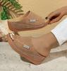 Verão Novos Chinelos Anabela Moda Europeia e Americana Sandálias Boca de Peixe para Uso Externo Leves de Praia Sandálias Femininas Prontas