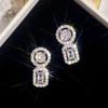 Cao Shi Aretes Populares de Boda Suaves Estilo Coreano para Mujer Zircón Micro-Incrustado Aretes Geométricos Joyería de Lujo Accesible a la Moda