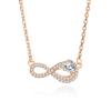 Nuevo collar de bucle infinito s925 Plata de Ley anillo de Möbius Amor Infinito oro rosa ins Todo-partido