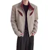 Chaqueta de retazos deconstruida estilo americano con cuello mao para hombre, de primavera/otoño, moderna, retro, teñida anudada, casual, fresca, versátil, prenda de exterior
