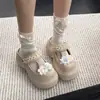 Chinelos Mary Jane Eva de Solado Grosso Tamanho Pequeno para Mulheres, Verão 2026, Confortáveis e Versáteis, Adequados para Uso Externo, Meia-Chinelos Casuais de Bico Fechado
