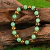 Pulsera de Piedras Naturales Europeas y Americanas con Cuentas, Nueva Moda, Elegante y Casual, Pulsera Elástica de Cuerda Estilo Chino Nuevo para Mujeres