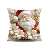 2026 Nova Capa de Almofada de Natal Desenho Animado do Papai Noel Estampa de Linho Decoração de Festival para Casa Capa de Almofada