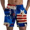 Populares Shorts de Secado Rápido para Hombres Jóvenes de Verano Pantalones de Playa con Estampado Digital 3D del Día de la Independencia Pantalones Casuales de Playa