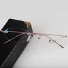Armação de Óculos Sem Aro em Titânio Puro, Ultraleve, Pode Ser Montada com Bordas Cortadas em Diamante, Armação Elegante de Óculos para Miopia para Mulheres, Modelo 1228