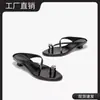 Em Estoque~Estação Europeia Verão Novo Padrão Crocodilo Metal Slip-On Tira Cruzada Salto Gatinho Roupa Externa Sandálias de Salto Baixo para Mulheres