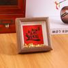 Novo Porta-Retrato de Mesa DIY Estilo Chinês com Mensagem de Bênção Suporte para Exibição Porta-Retrato Vazado Ornamento de Decoração para Casa Formato Quadrado para Atrair Riqueza