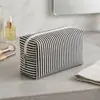 Bolsa Cosmética Estilo Coreano Listrada Dobrável em Forma de Dumpling Bolsa de Higiene Feminina Bolsa de Banho Bolsa de Viagem Atacado de Fábrica