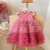 Vestido para Niña Pequeña, Vestido de Cumpleaños de Moda de Verano para Bebé Niña, Vestido de Pastel de Color Contrastante con Lentejuelas sin Mangas, Vestido de Princesa
