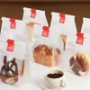 450g Embalagem Saco para Pão de Forma com Janela Saco para Pão Fatiado Croissant Selagem Lateral de Arame Auto-Selante Saco Stand-Up Atacado