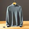 Caja de Regalo Suéter de Cachemira para Hombre de Edad Media y Joven Punto de Cuello Alto Otoño e Invierno Estilo Nuevo Suéter de Lana de Alta Gama como Capa Base