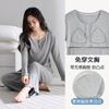 Pijama Acolchado de Modal con Hilo para Mujer, Pantalones de Manga Larga, Jersey, Casual, Sencillo, Fresco, Conjunto de Dos Piezas para Casa
