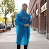 Capa de chuva tipo pullover em EVA com refletores na frente e atrás, poncho de segurança completo para adultos, com capuz espesso, cordão e elástico, portátil