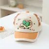 Boné com Aba 2026 Primavera Novo Estilo Infantil para Meninos e Meninas, Chapéu de Sol em Formato de Dinossauro, Chapéu de Bebê de Algodão com Aba Curta