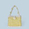 Nuevo bolso pequeño de textura exquisita, estilo extranjero, hecho a mano, con cuentas de color dopamina, bolso de moda simple