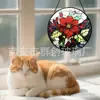 Colgantes de vidrio de colores de flores rojas navideñas transfronterizos decoraciones de vidrio para el hogar decoraciones para ventanas atrapasoles para el jardín