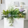 [Serie Chlorophytum Blanco Hy-Ax8] Planta de Flores Simuladas Paisajismo Jardín Paisaje Adornos Florales Decorativos Elegantes