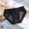 Estilo Francês~ Calcinhas de Renda, Femininas de Cintura Baixa para Mulheres, Malha de Seda Gelada Transparente Confortáveis com Forro de Algodão Puro