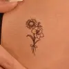 Tatuagens Adesivas Buquê de Girassol com Laço Simples e Bonitas Estilo Ins Clavícula Tornozelo Tatuagens Adesivas Transfronteiriça