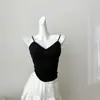 Chaleco sin mangas puro deseo con almohadilla en el pecho estilo chica chic francesa dulce y sexy, prenda exterior base ajustada corta para mujer al por mayor