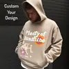 Sudadera Gruesa de Algodón con Bordado de Logo Estampado de Burbujas para Hombre, Sudadera Oversize con Diseño de Patrón de Espuma 3D