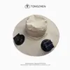 Sombrero de Sol con Ventilador Solar de Ala Ancha para Hombres Verano Pesca al Aire Libre Sombrero de Protección Solar Anti-UV Sombrero de Montañismo para Mujeres