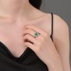 Nuevo Anillo Paraíba Natural Imitación Explosiones en Vivo Microincrustado Full Diamond Diamante de Alto Carbono Forma de Pera Anillo Abierto para Mujer