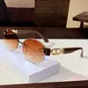 Nuevas Gafas de Sol de Moda Sin Marco Ovaladas con Borde Cortado Ins Personalizadas de Metal Hueco con Cierre Gafas de Sol para Protección Solar Callejera