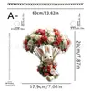 Día de San Valentín Conejito Blanco Durmiendo entre Rosas Adorno Colgante para Puerta y Ventana de Jardín Acrílico 2D Decoración Festiva