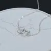 Collar Cuadrado Minimalista de Alto Nivel con Diseño de Onda Entrelazada para Mujer, Diseño de Nicho Estilo Coreano, Cadena para Clavícula Fresca y Discreta