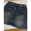 Falda de Mezclilla Retro Adelgazante de Cintura Alta Estilo Americano Talla Plus para Mujer, Verano Ajustada Versátil Elástica Anti-Exposición Falda Corta