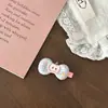 Pinza para el pelo con lazo de manzana dulce Pinza para el pelo a cuadros cremosa y linda Pinza de pico de pato girly para flequillo Accesorios para el pelo versátiles