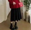 Conjunto para gestantes outono e inverno 2023 Nova Moda redutor de idade bordado solto grosso suéter cardigã + saia de suporte para a barriga