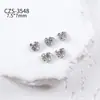 Joyería de Arte para Uñas con Diamantes de Zirconia Blanca Explosiva en Pila Decoración para Uñas Cuadradas Gruesas de Corazón con Diamantes Completos Hecha a Mano de Gama Alta