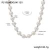 Misterio En Francés Selección Elegante Collar Clavícula Cuentas Grandes 12mm Cadena de Lana Perla Imitación Elegante Lujo Ligero
