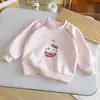 Sudadera con Apliques de Dibujos Animados Dulces para Niñas 2026 Nuevo Estilo Coreano Primavera y Otoño Manga Larga Camiseta Base Top Casual para Bebé Niña