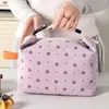 Bolsa de almuerzo de pana colorida para estudiantes y trabajadores de oficina, bolsa de almuerzo portátil linda, impermeable, aislada, bolsa térmica