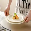 Plato de Postre Estilo Francés, Plato de Cena Occidental de Lujo de Alta Gama, Vajilla Cerámica de Alto Valor con Esmalte de Sésamo, Plato para Pasteles Doméstico