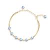 Pulsera de Codo de Plata 925 Cristal de Fresa Piedra Lunar Pulsera Sencilla Lujo Ligero Moda Elegante Pulsera Regalo para Novia