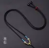 Nuevo Colgante de Buda de Jade Imitación Estilo Chino Collar de Cuerda Trenzada para Mujer Cadena para Clavícula Ajustable Accesorios de Pareja